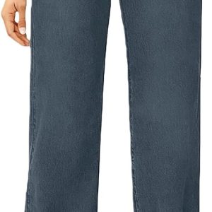 Women Fleece Lined Jeans High Waisted Straight Wide Leg Stretchy Winter Flannel Jean Cute Boyfriend  Denim Pants