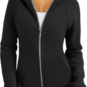Women Zip Up Hoodies Fleece Jackets Oversized Sweatshirts Fall Fashion Outfits Sweaters Winter Clothes