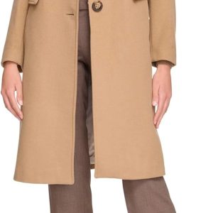 Women Full-Length Buttoned Wool Coat (Petite, Standard, Plus)