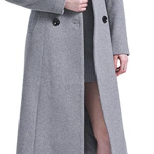 Women Charming Long Wool Trench Coat Winter Double Breasted Classic Warm Thick Jacket