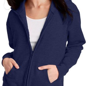 Women Hoodie,  Fleece Full-zip Hoodie, Zip-up Hooded Sweatshirt