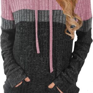 Sweaters for Women Fall Tops Long Sleeve Hoodie Ladies Sweatshirts Pullover Blouses Loose Casual Fashion Clothes