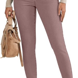 Skinny Jeans for Women Thin Fleece Lined High Waisted Front Yoke Fall Thermal Stretchy Denim Pants Warm Jeggings