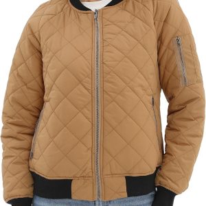 Women Quilted Bomber Jakcet with 5 Pockets (XS-XXL)